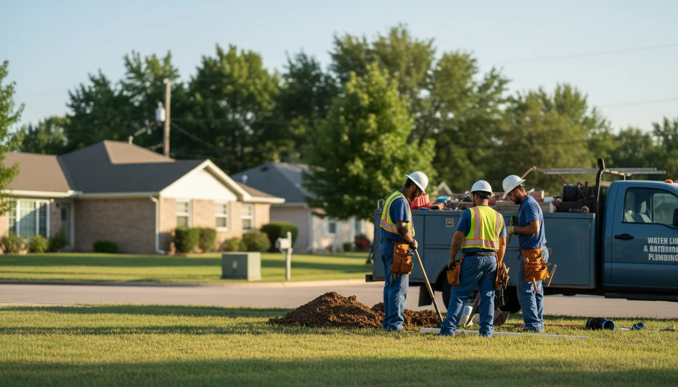 Residential water line and bathroom plumbing service in Sealy, TX